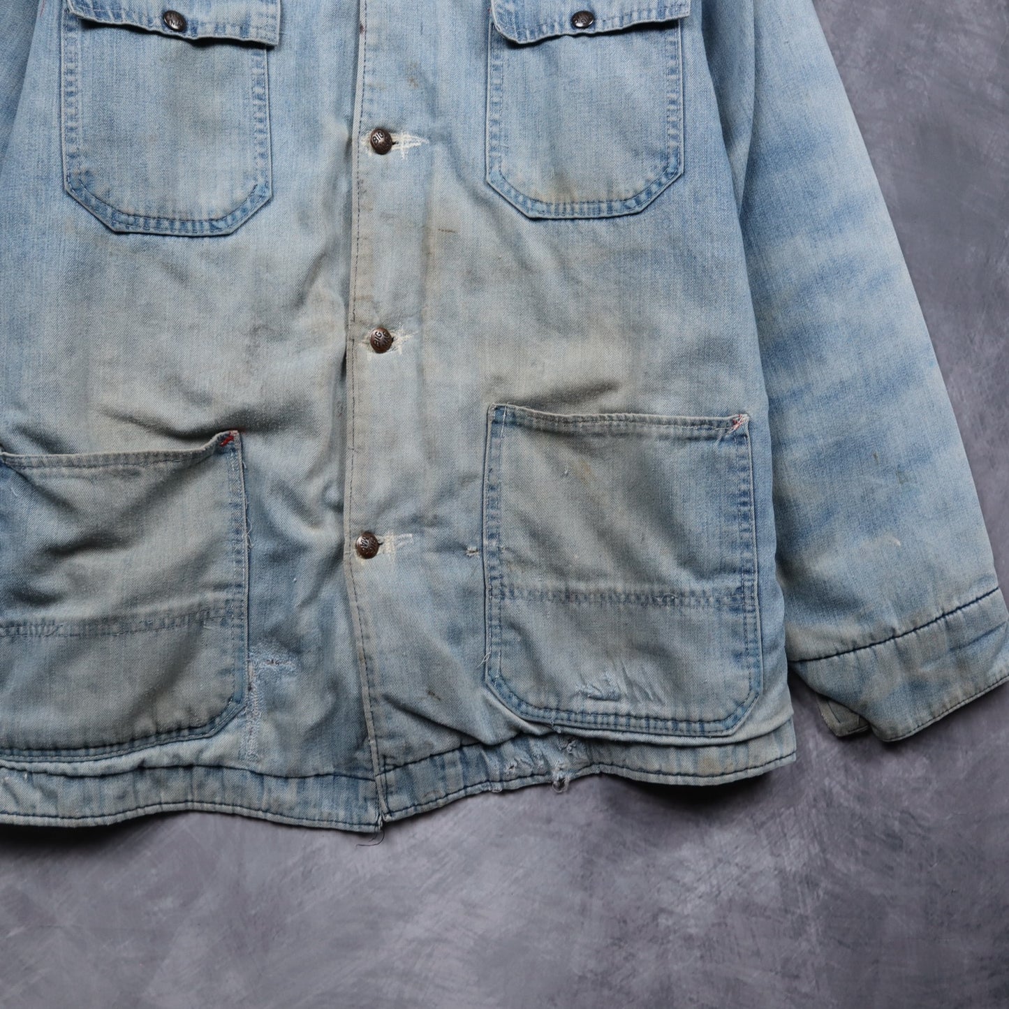 70s Faded Blue Big Mac Blanket Lined Denim Chore Jacket 5090