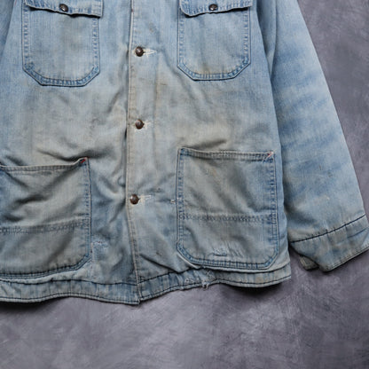 70s Faded Blue Big Mac Blanket Lined Denim Chore Jacket 5090