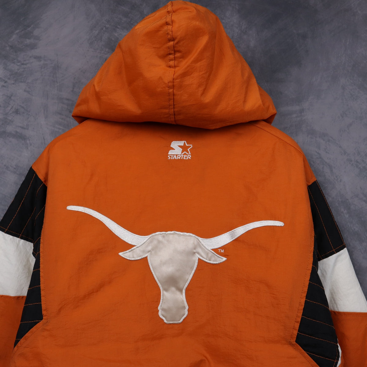 90s Orange Texas Longhorns Starter Hooded Anorak Jacket 5923