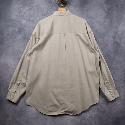 90s Khaki Chaps Ralph Lauren Crest Long Sleeve Button Up Shirt 5428