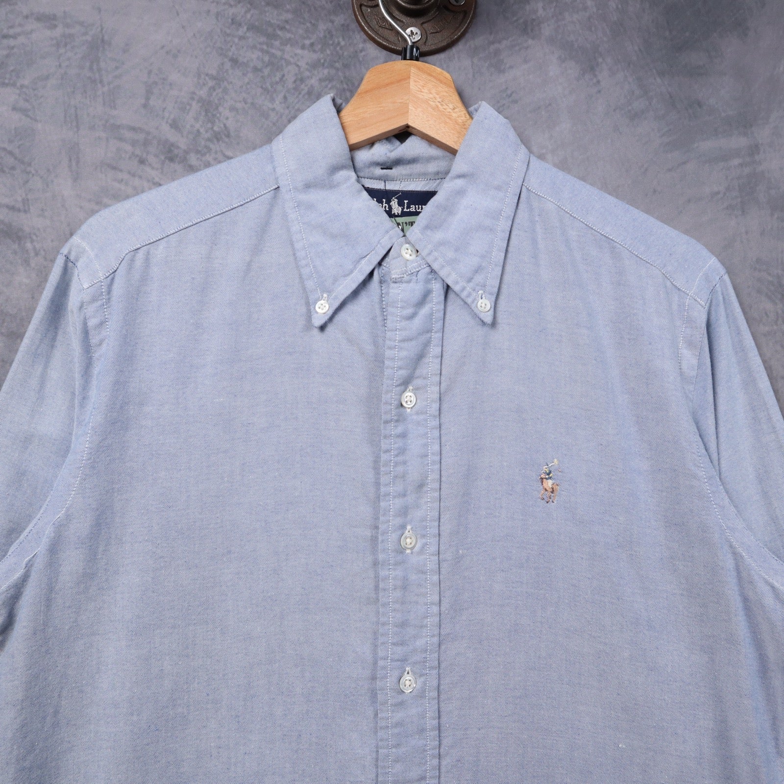 Y2K Light Blue Ralph Lauren Oxford Long Sleeve Button Up Shirt 5323