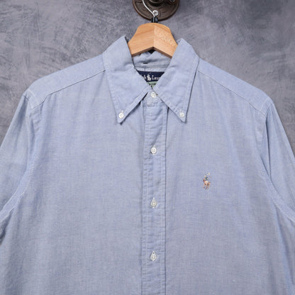 Y2K Light Blue Ralph Lauren Oxford Long Sleeve Button Up Shirt 5323