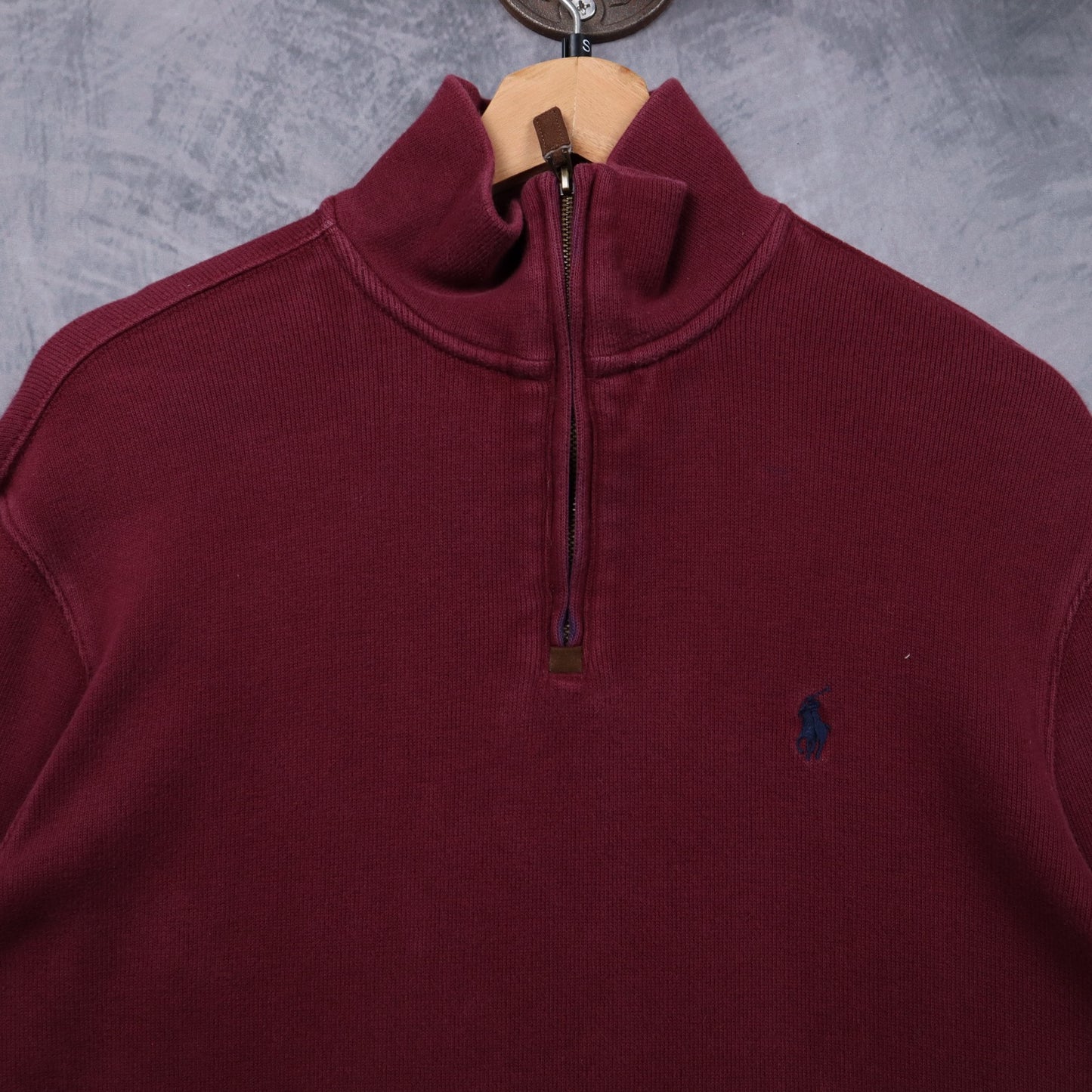 00s Red Polo Ralph Lauren Quarter Zip Sweater 5467