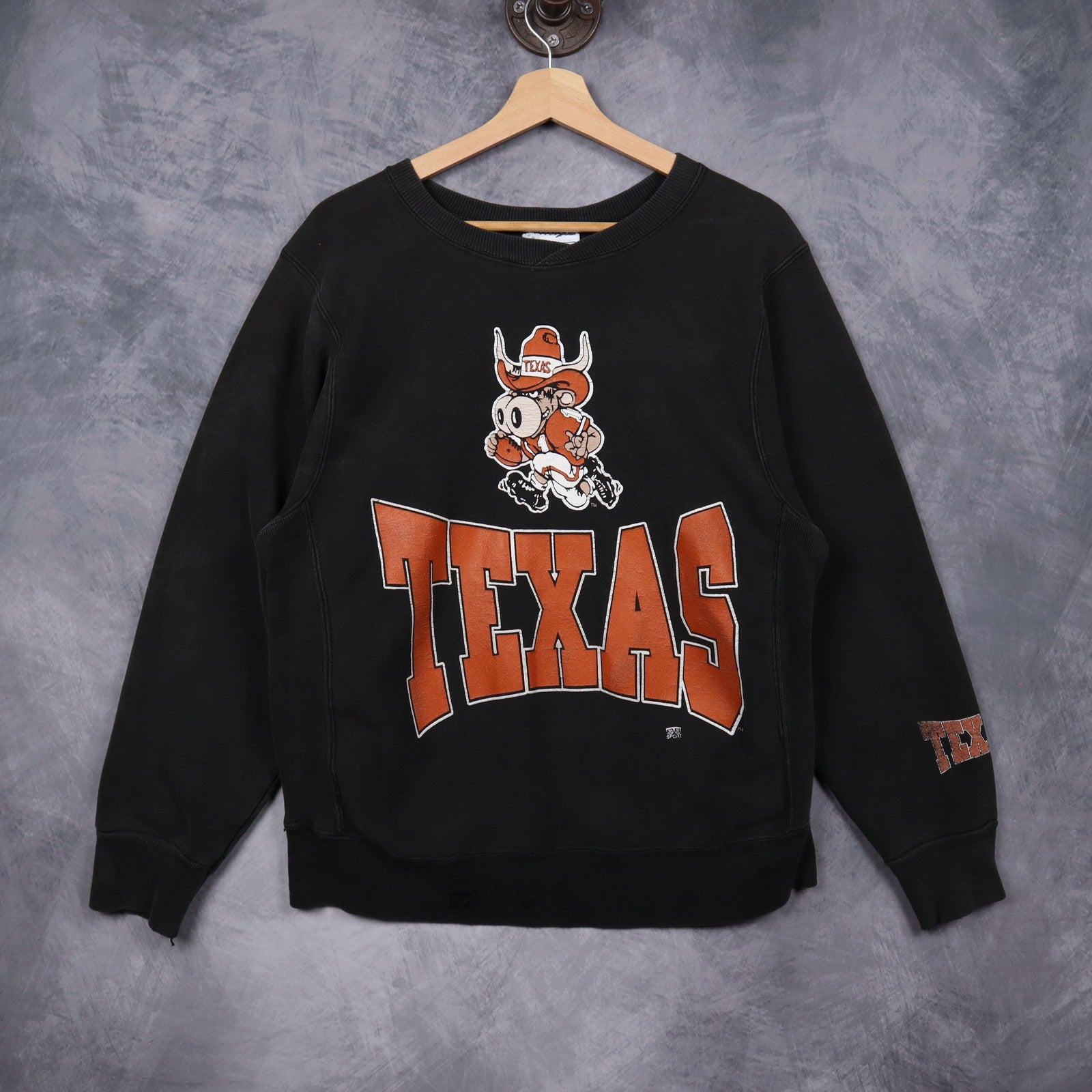 90s Black Texas Longhorns Crewneck Sweatshirt 5692