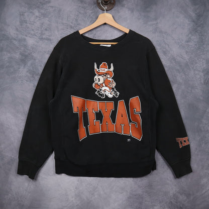 90s Black Texas Longhorns Crewneck Sweatshirt 5692