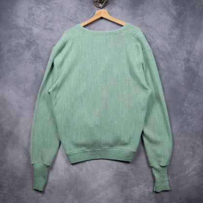 90s Sage Green JCPenney Knit Cardigan Sweater 5471