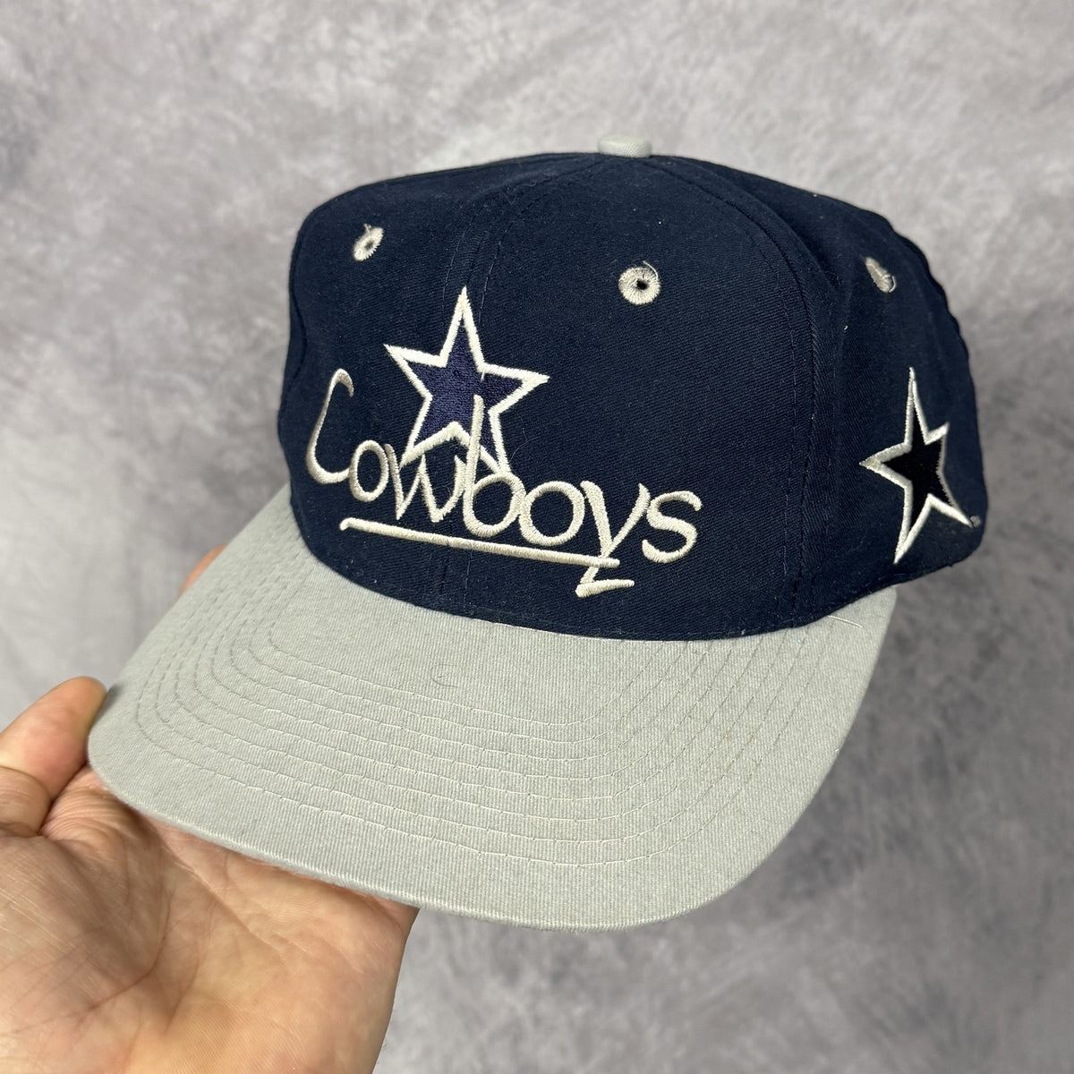 90s Navy Blue Dallas Cowboys The Game Snapback Hat 6851