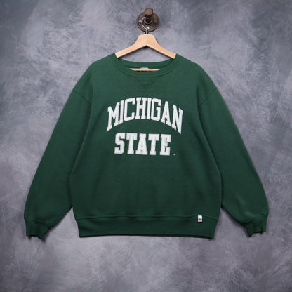 90s Green Michigan State Russell Athletic Crewneck Sweatshirt 5538