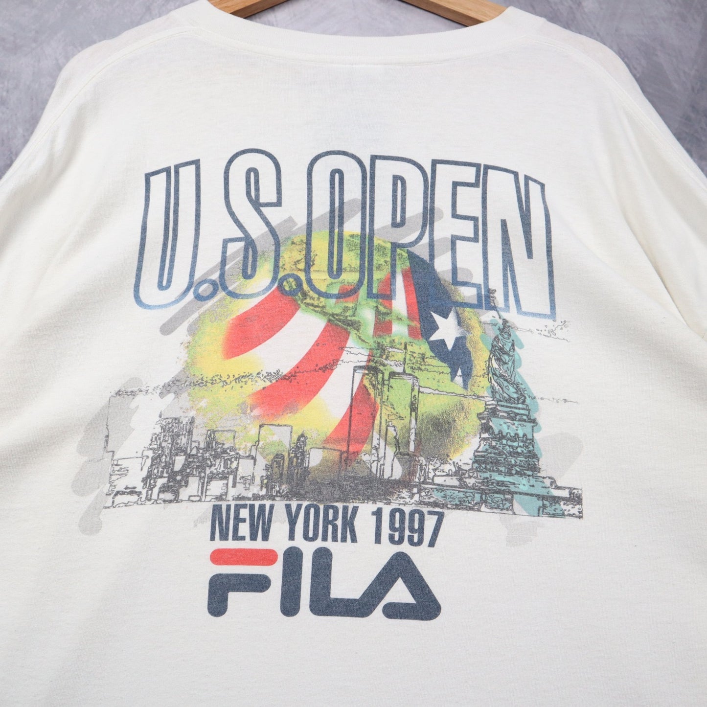 1997 White FILA US Open New York Long Sleeve Shirt 4686