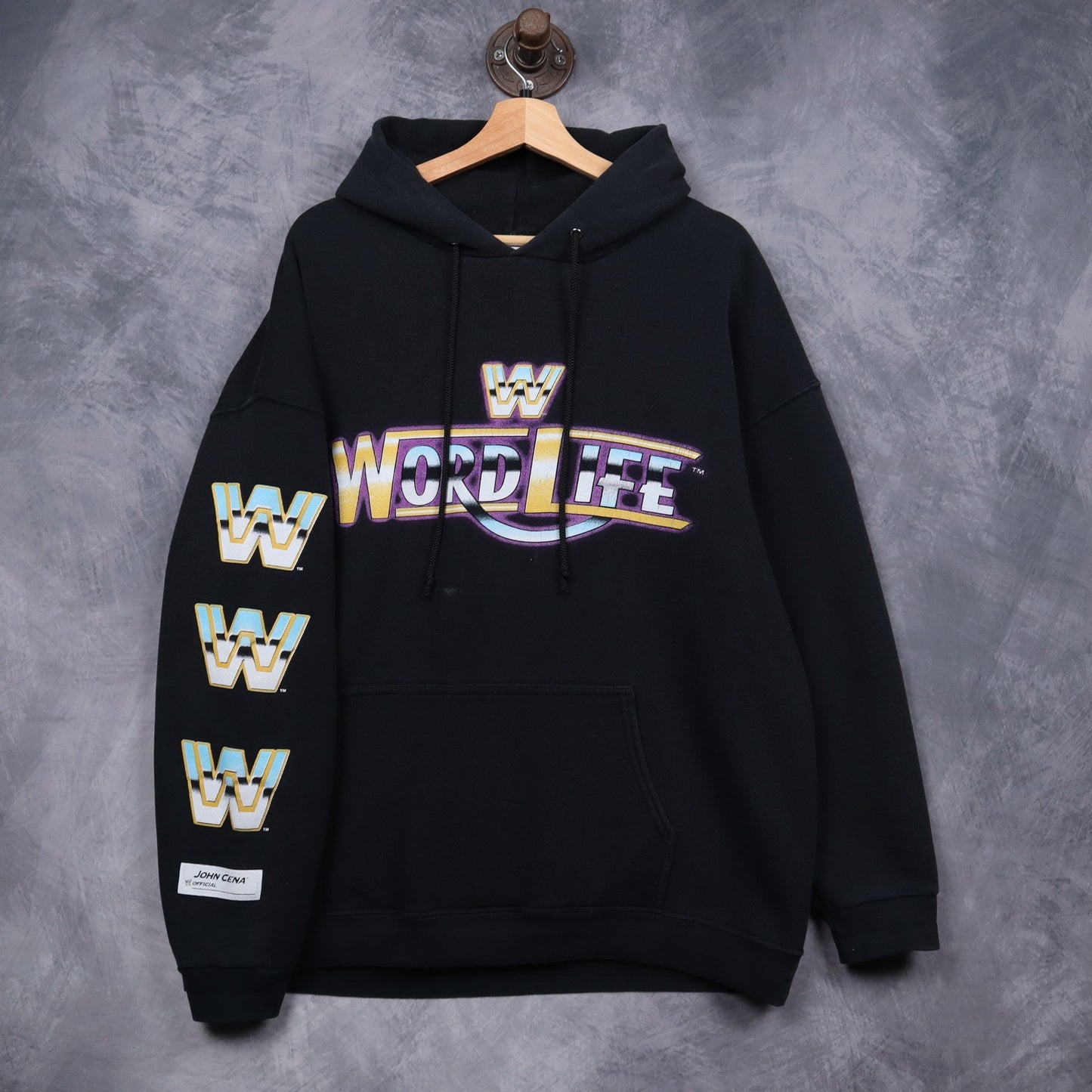 00s Black John Cena Word Life WWE Hoodie 5114