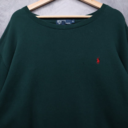 90s Dark Green Polo Ralph Lauren Essential Crewneck Sweatshirt 4710
