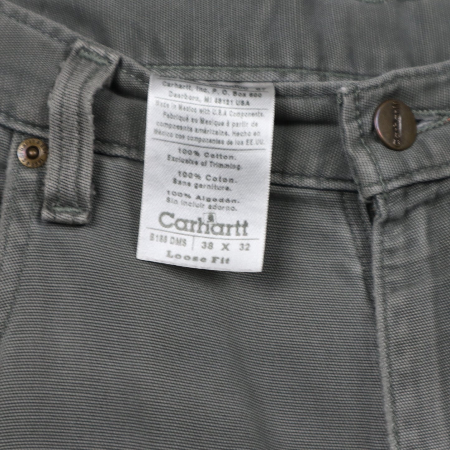 Early 2000s Sage Green Carhartt Double Knee Loose Fit Pants 5041
