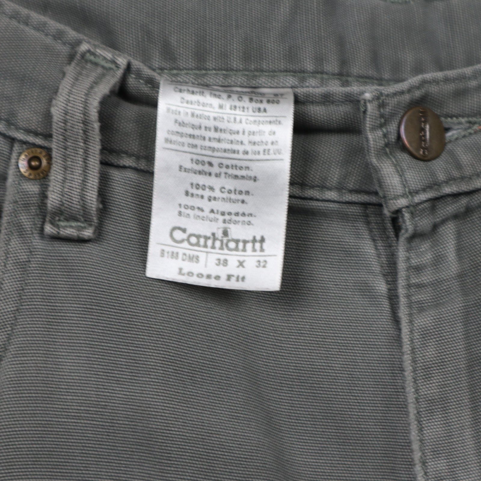 Early 2000s Sage Green Carhartt Double Knee Loose Fit Pants 5041