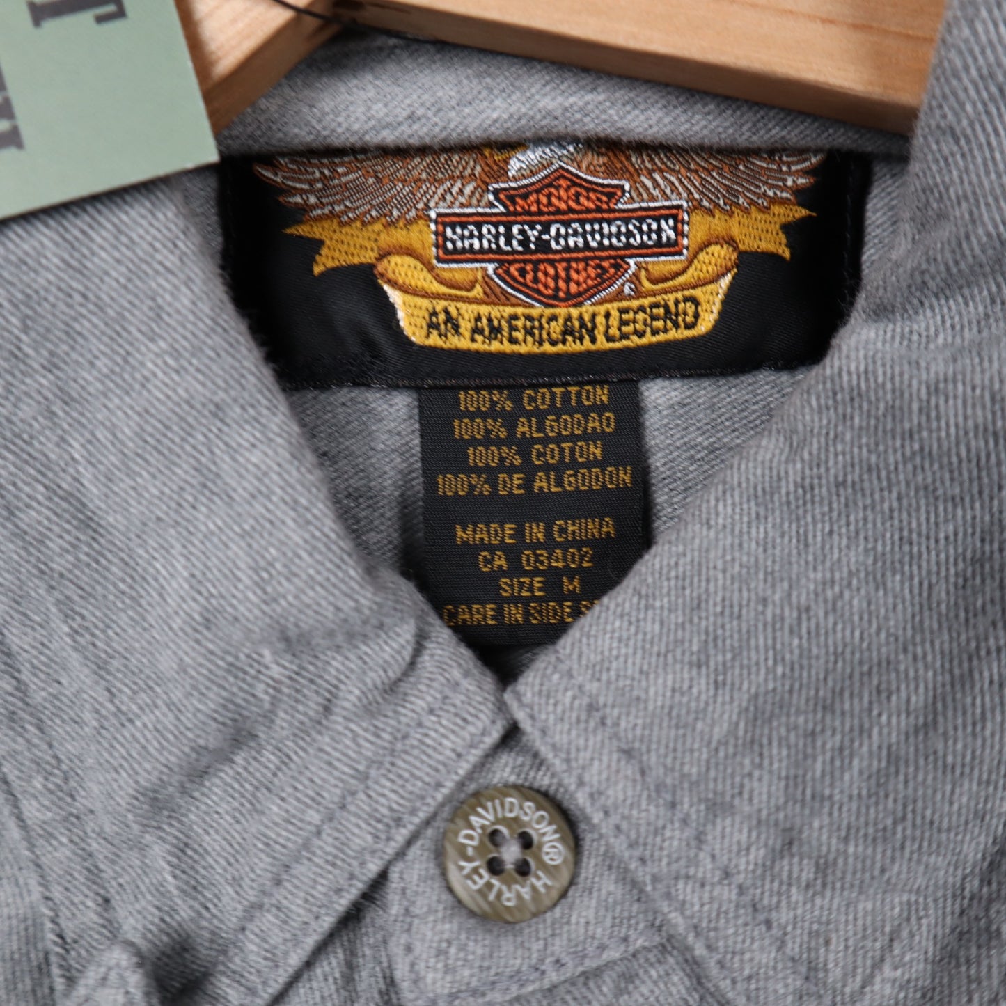 2003 Grey Harley-Davidson 100 Years Anniversary Long Sleeve Button Up Shirt 5537