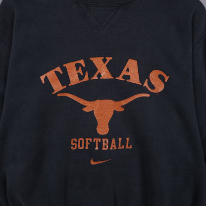 90s Black Texas Longhorns Softball Nike Crewneck Sweatshirt 5690