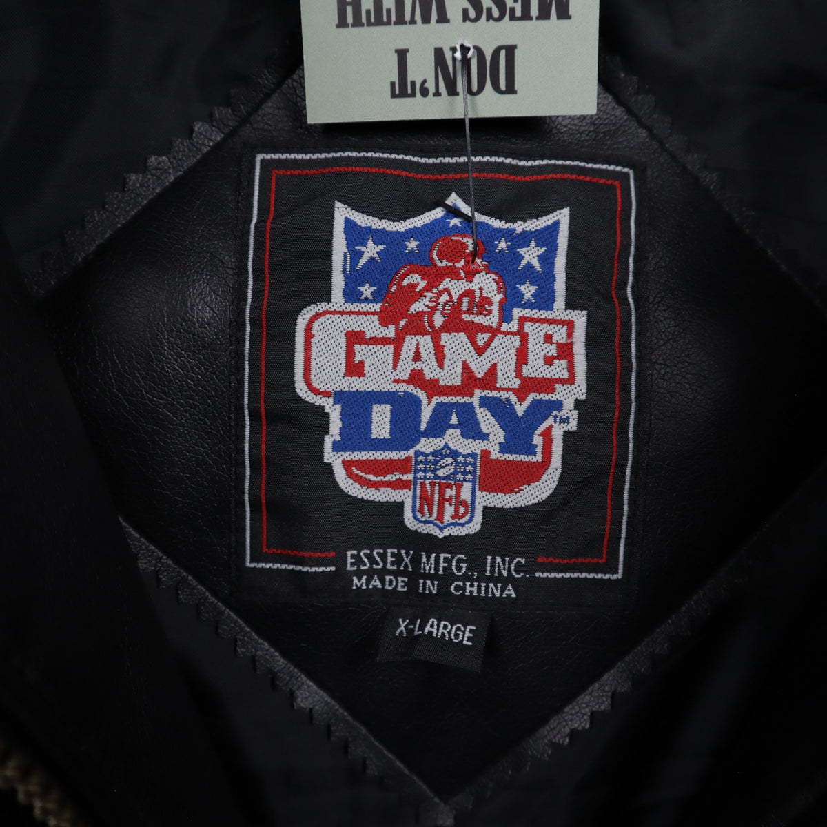 00s Black Tampa Bay Buccaneers NFL Game Day Faux Leather Jacket 6525