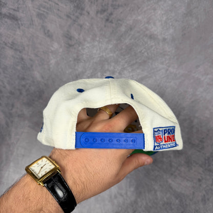 90s White Los Angeles Rams Logo Athletic Sharktooth Snapback Hat 6802
