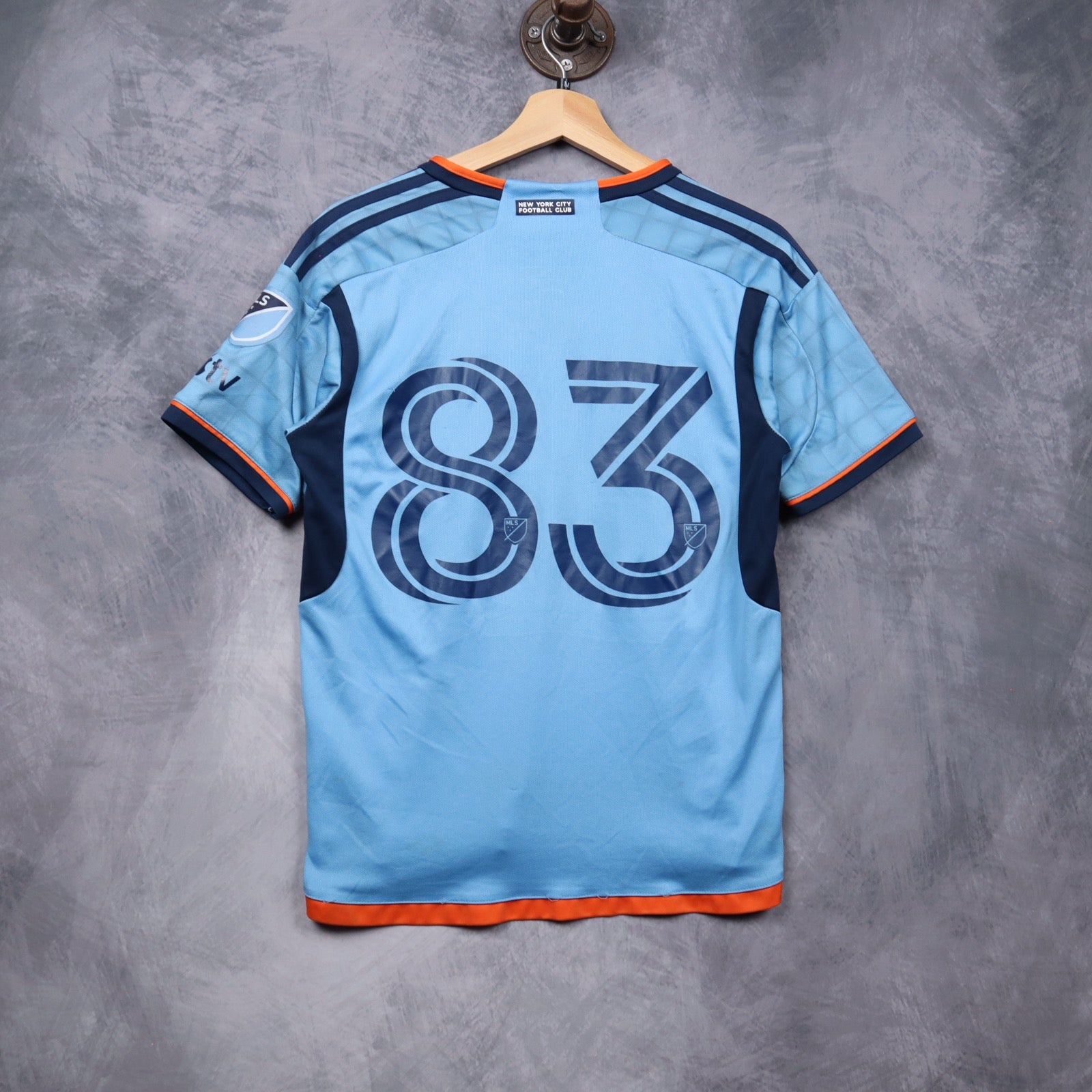 Early 2020s Light Blue New York City FC Etihad Adidas Soccer Jersey 5612