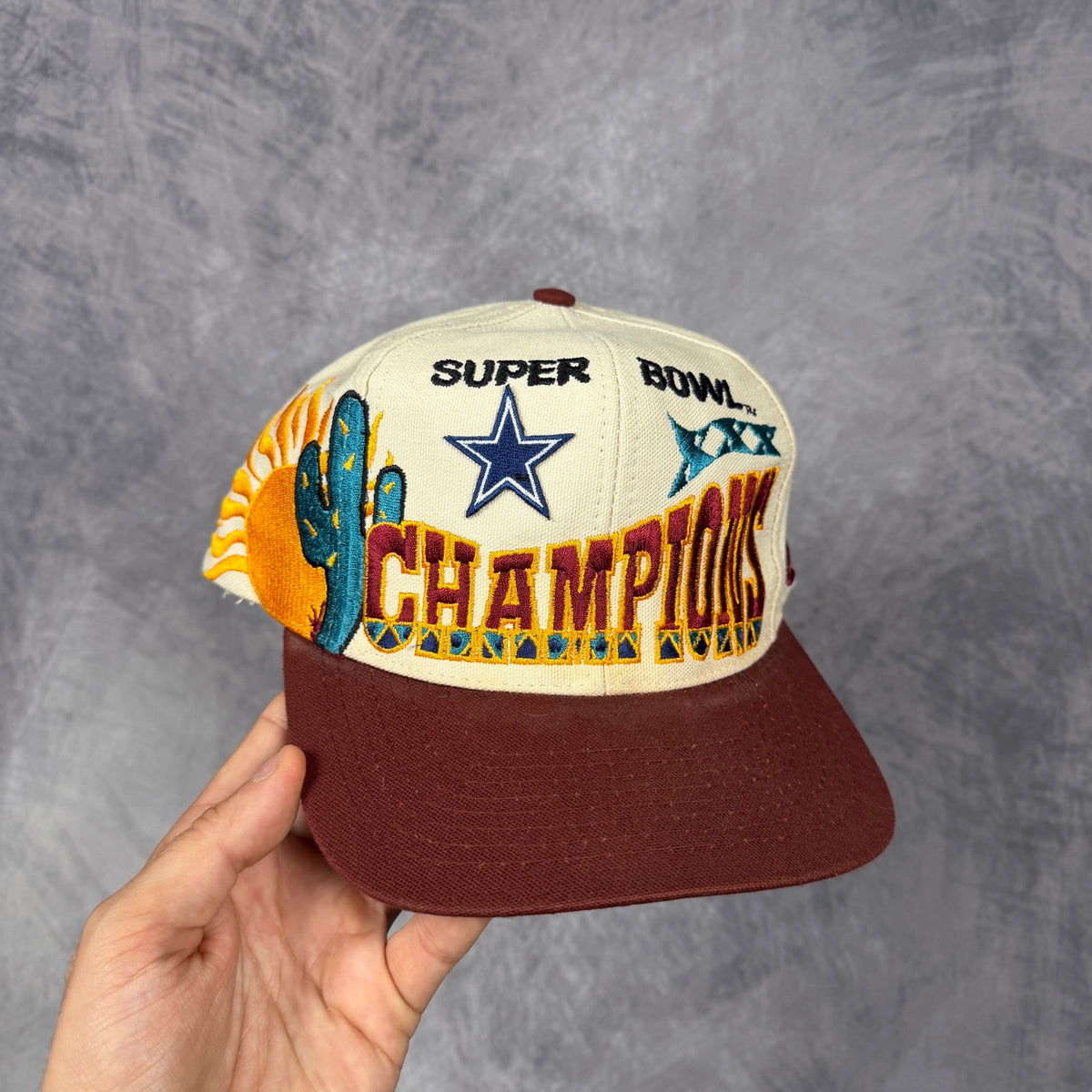 1996 Cream Dallas Cowboys Super Bowl XXX Champions Snapback Hat 6852