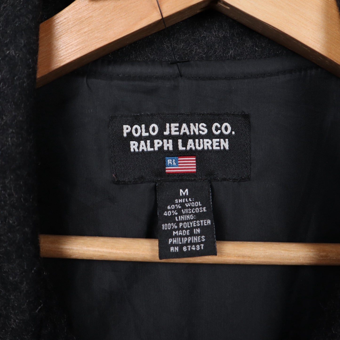 Early 00s Black Polo Jeans Co. Ralph Lauren Wool Jacket 5489