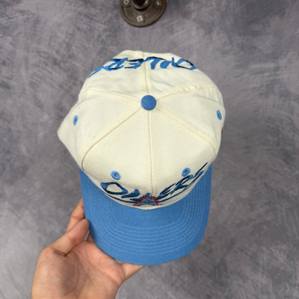 90s Cream Houston Oilers Snapback Hat 6833