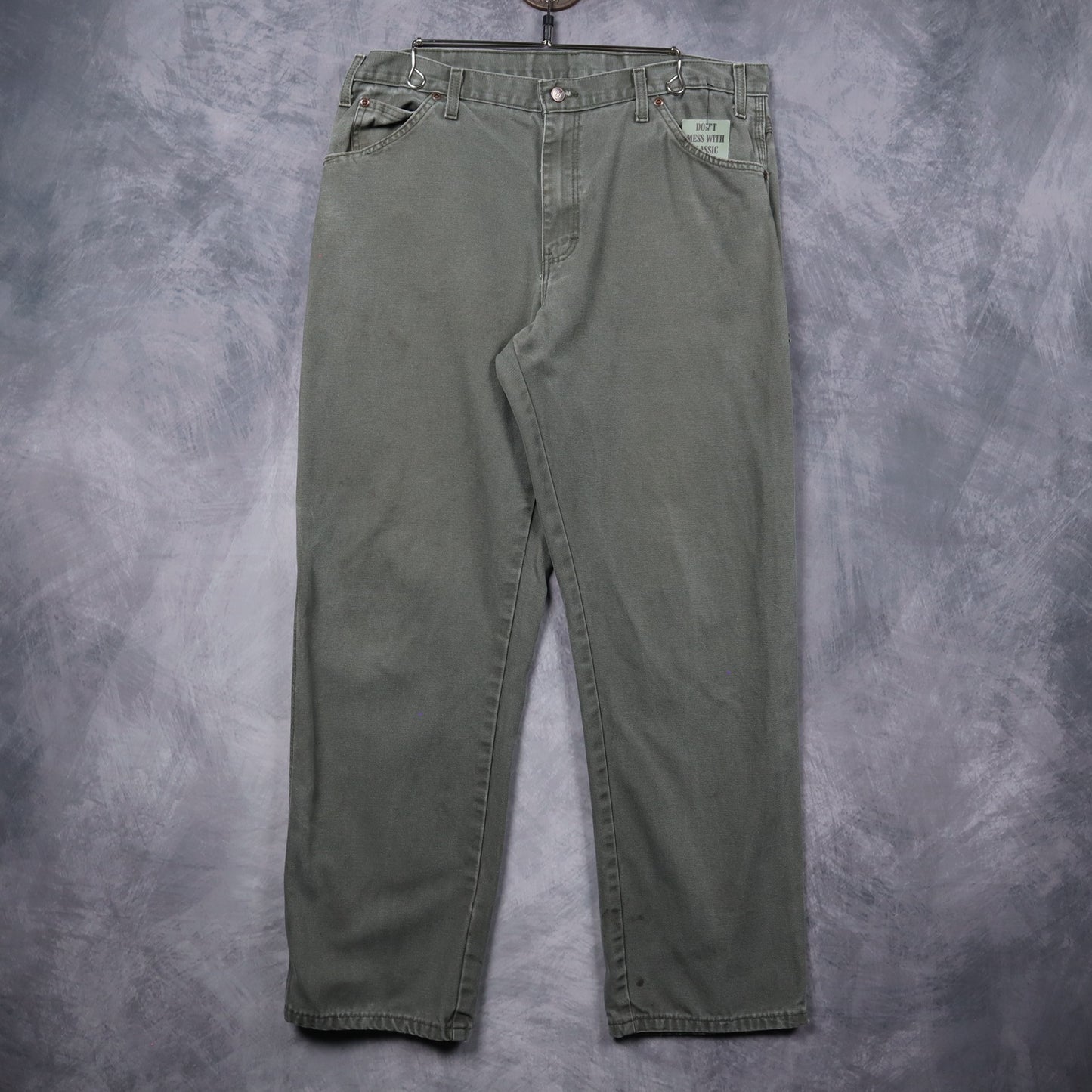 Early 00s Faded Olive Green Dickies Carpenter Work Pants 5238