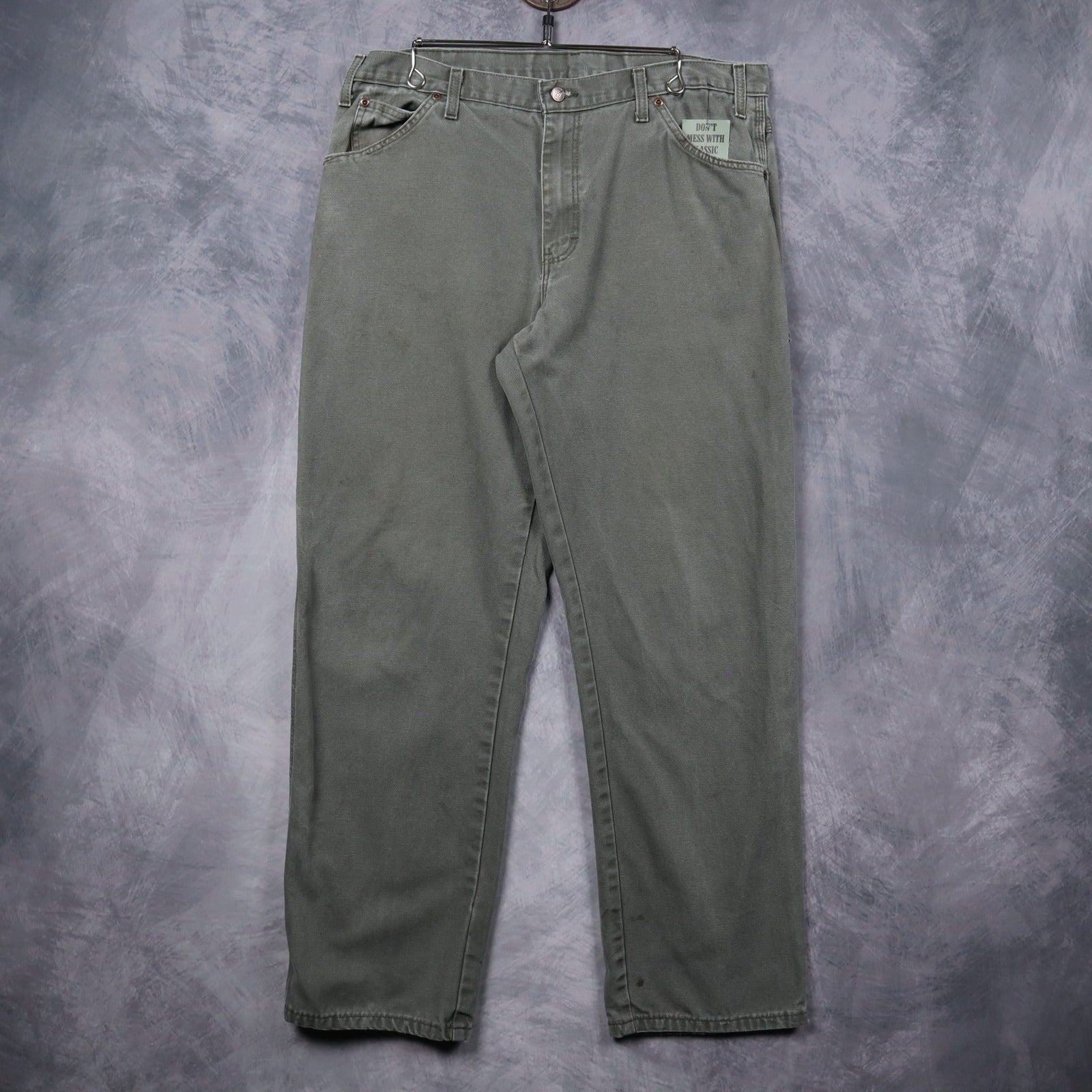 Early 00s Faded Olive Green Dickies Carpenter Work Pants 5238