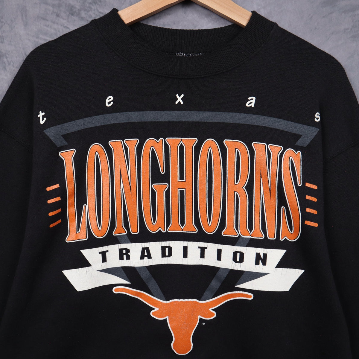 90s Black Texas Longhorns Tradition Crewneck Sweatshirt 5725