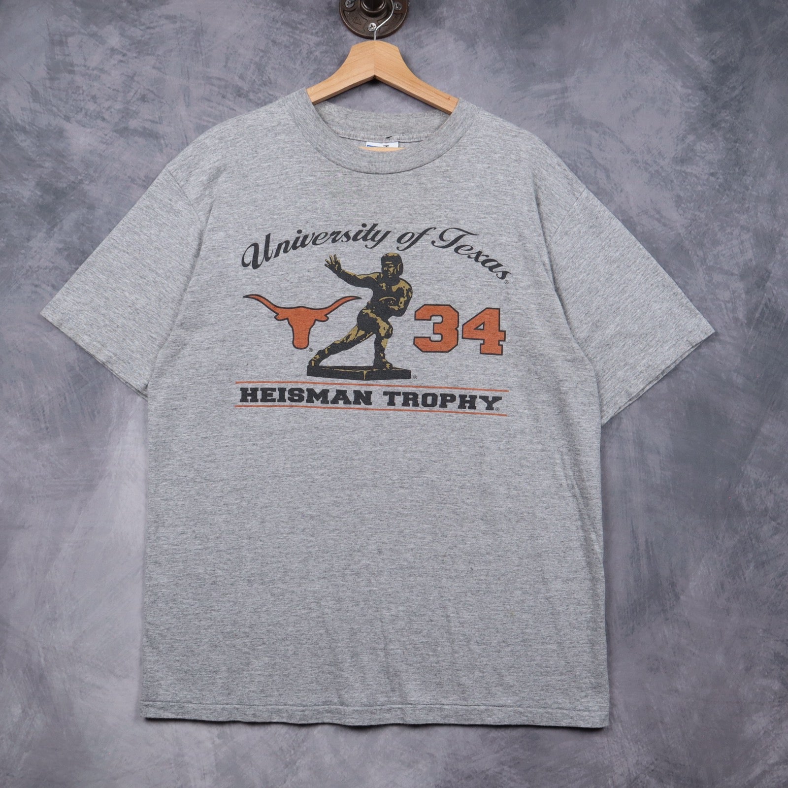 90s Grey University of Texas Heisman Trophy Shirt 5822