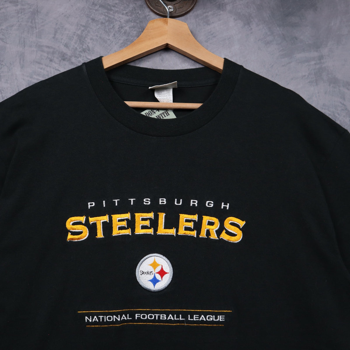 Early 00s Black Pittsburgh Steelers Embroidered Shirt 6767