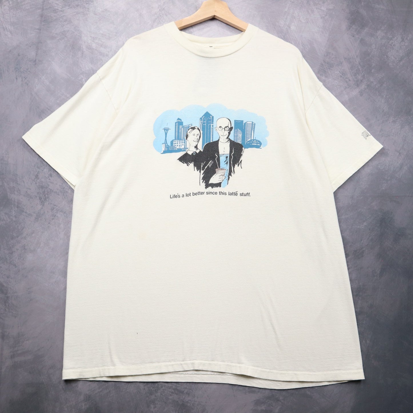 90s Cream Seattle Coffee American Gothic Parody Art Shirt 4663