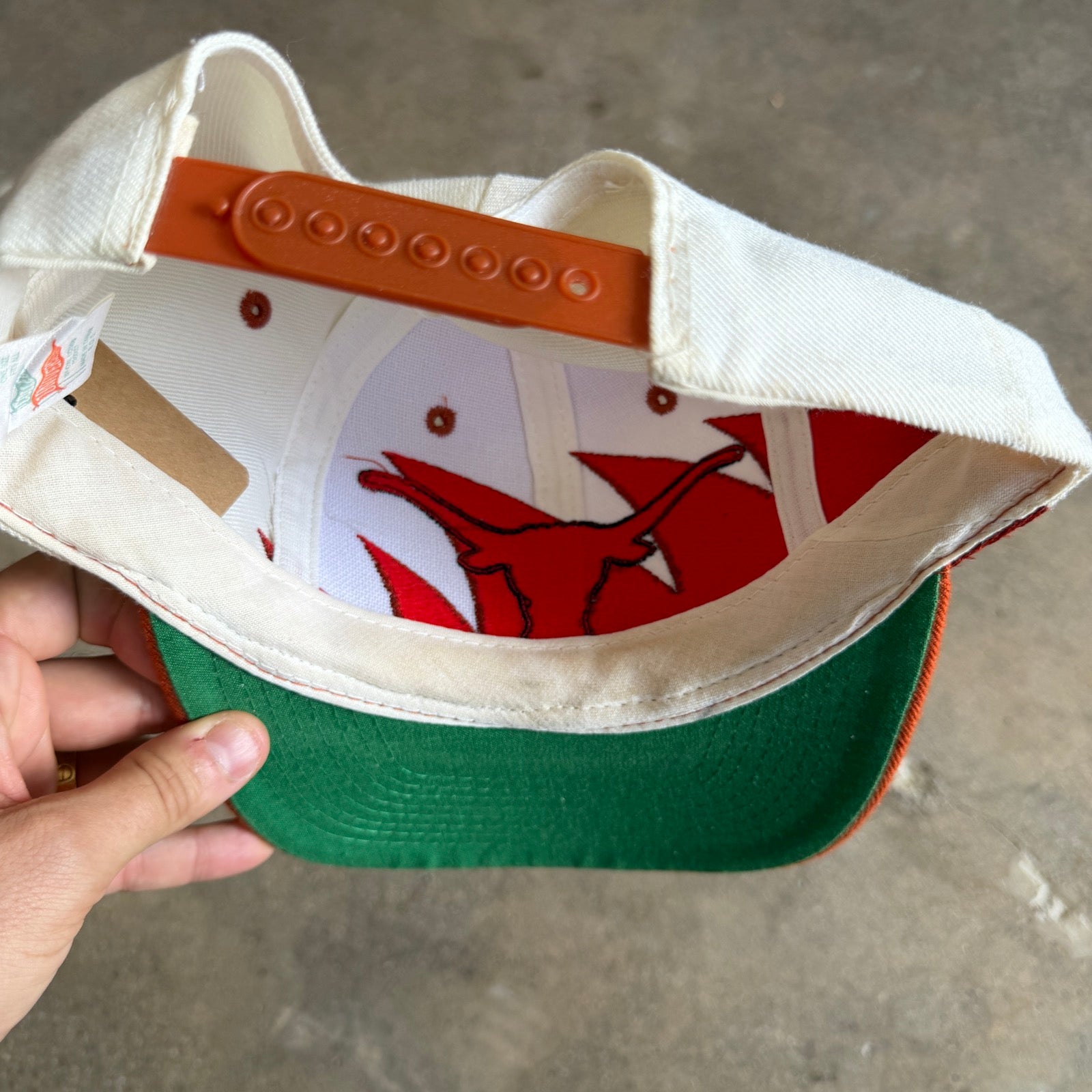 90s White Texas Longhorns Logo Athletic Sharktooth Snapback Hat 5791