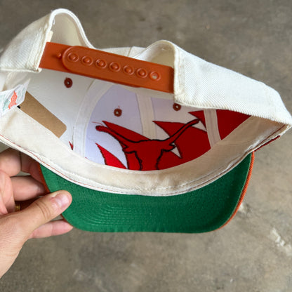90s White Texas Longhorns Logo Athletic Sharktooth Snapback Hat 5791
