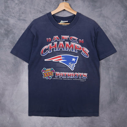 1996 Navy Blue New England Patriots AFC Champs Shirt 6593