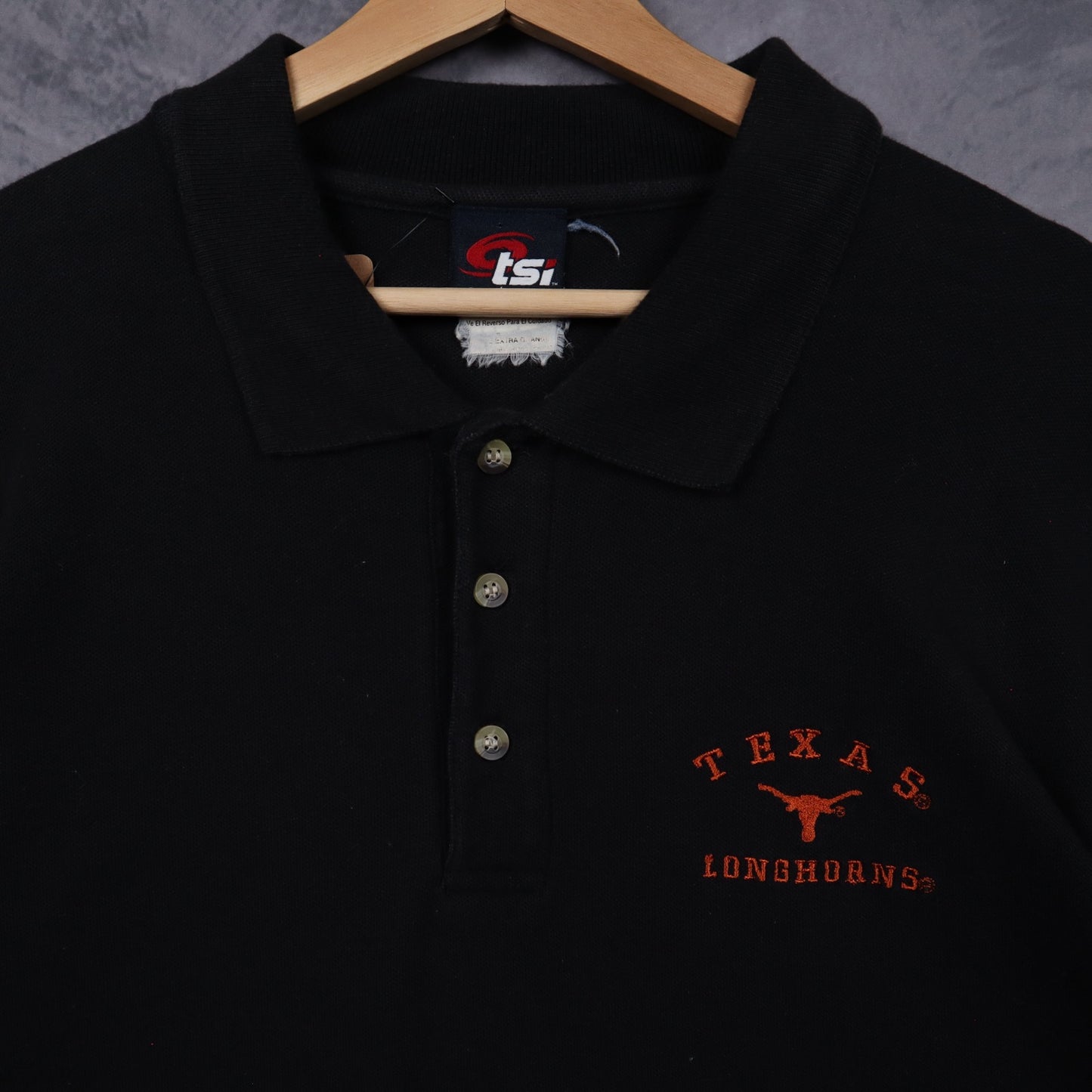 00s Black Texas Longhorns Polo Shirt 5890