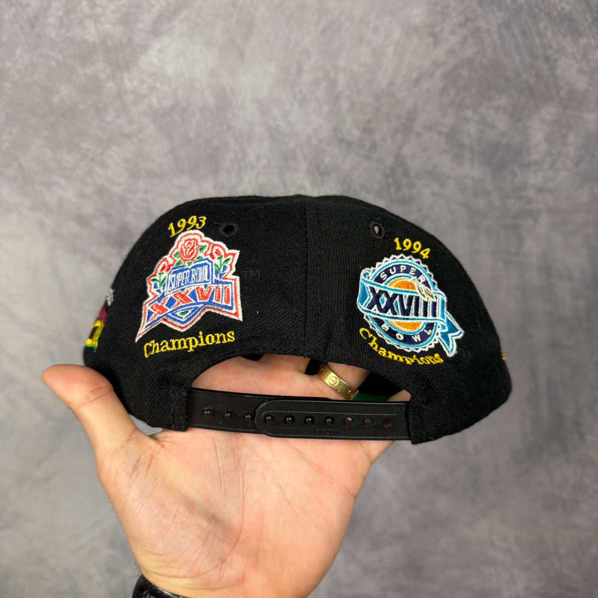 90s Black Dallas Cowboys Super Bowl Champions Snapback Hat 6826