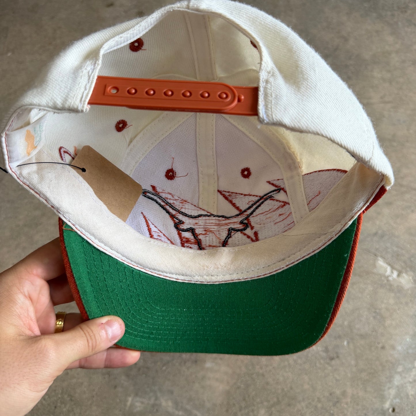 90s White Texas Longhorns Logo Athletic Sharktooth Snapback Hat 5787