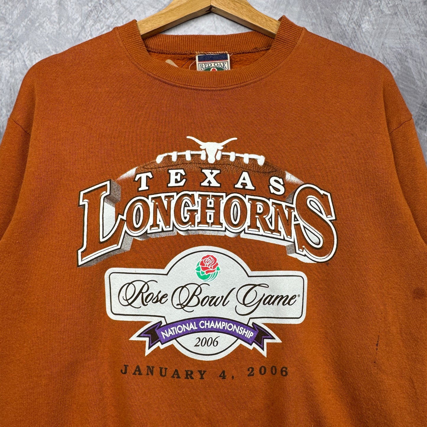 2006 Orange Rose Bowl Texas Longhorns Crewneck Sweatshirt 4370