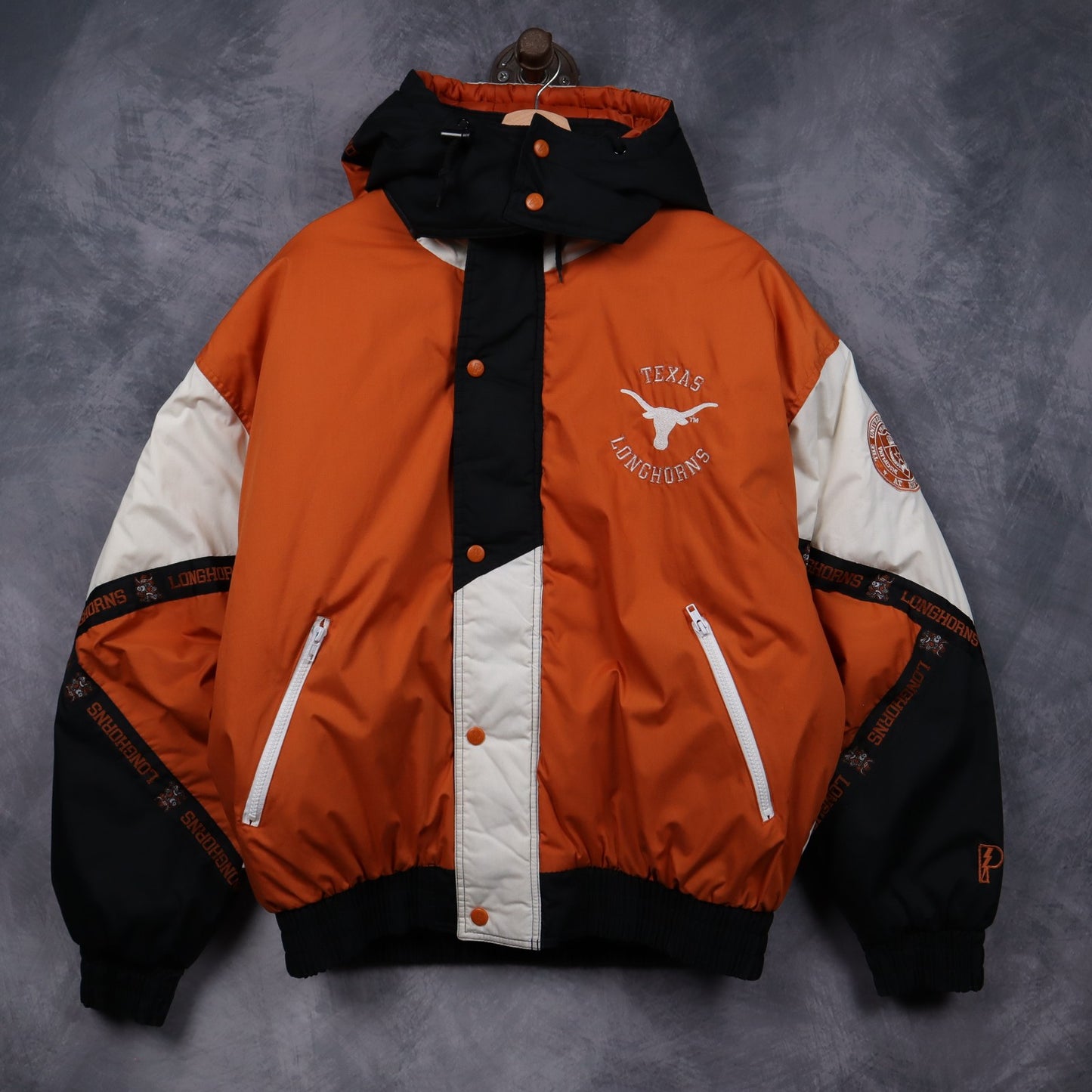 90s Orange Texas Longhorns Hooded Jacket 5914