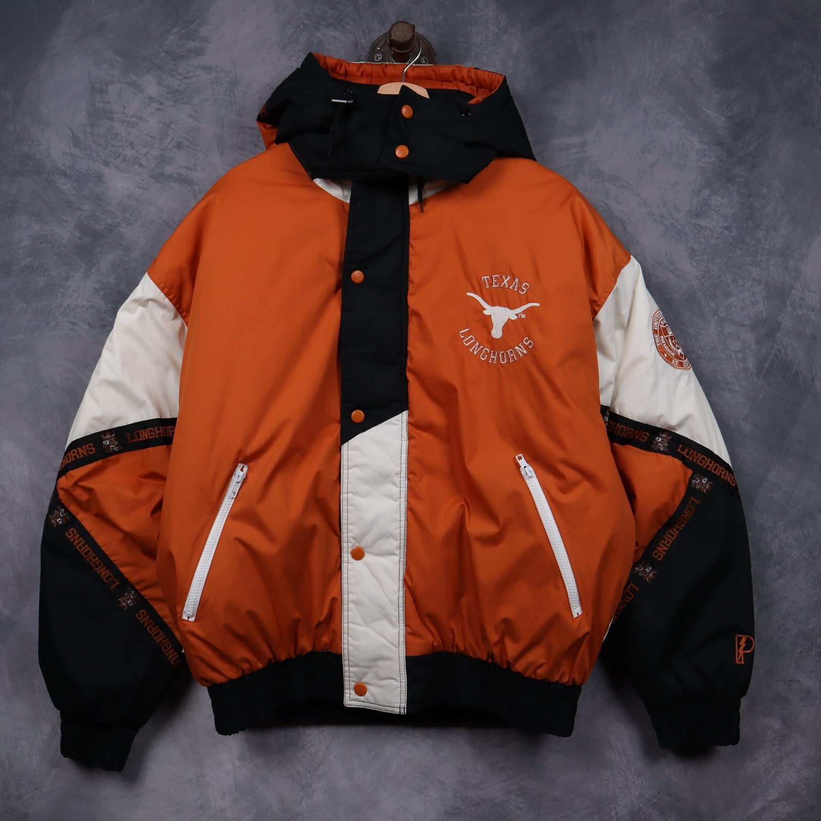 90s Orange Texas Longhorns Hooded Jacket 5914