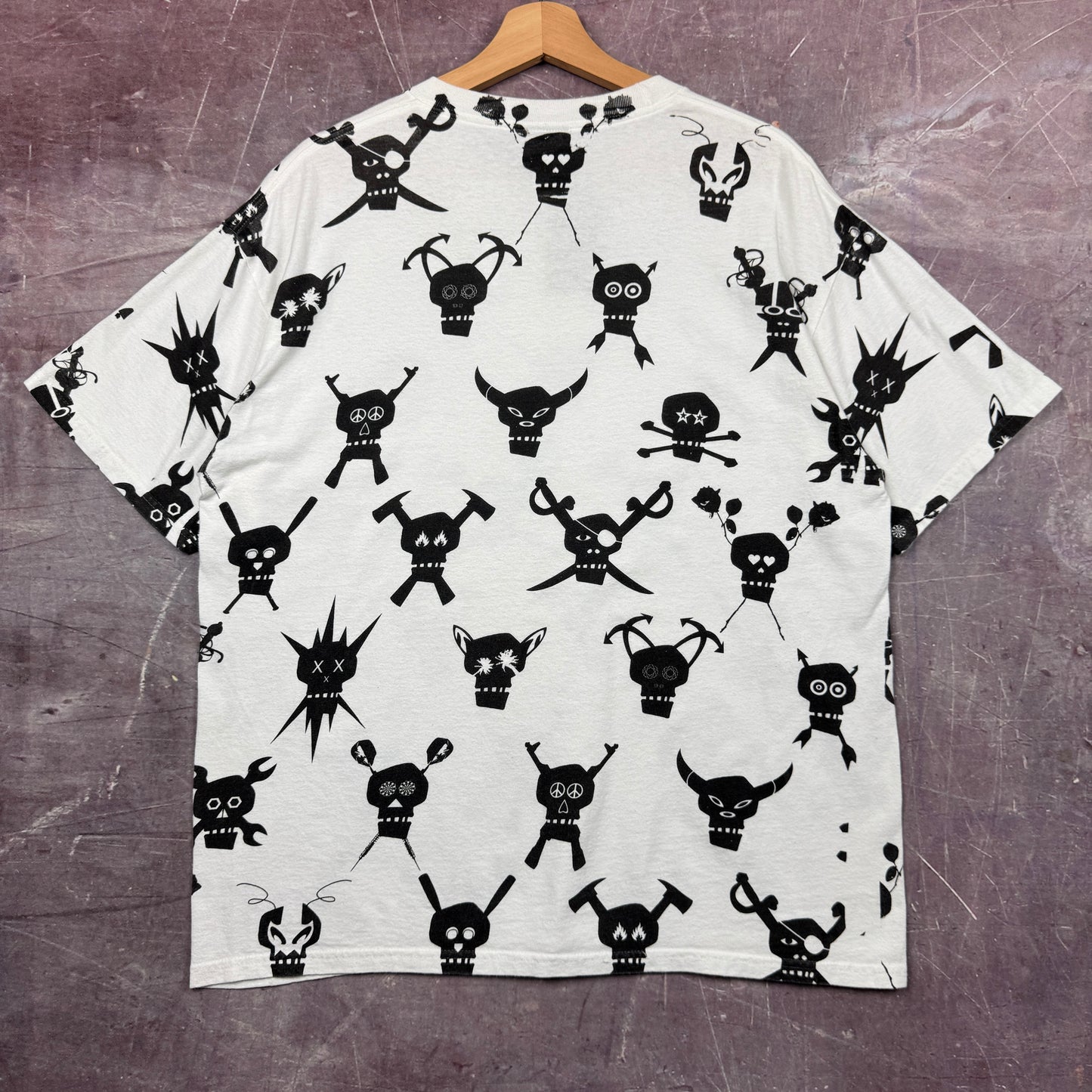 Early 00s White Stussy Futura AOP Shirt 3667