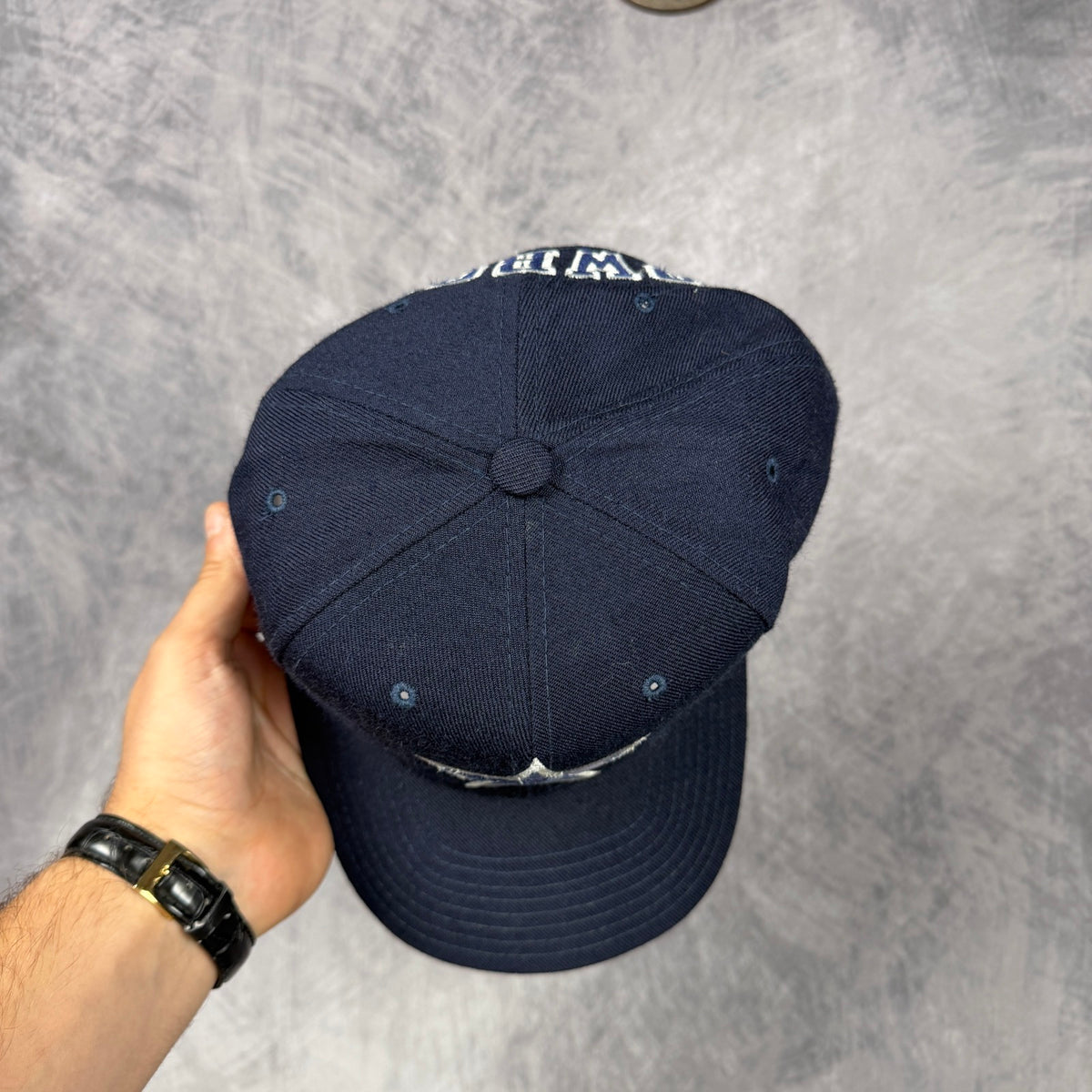 90s Navy Blue Dallas Cowboys Snapback Hat 6860