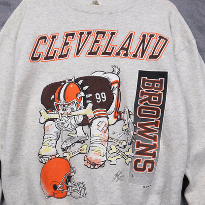 90s Grey Cleveland Browns Crewneck Sweatshirt 6529
