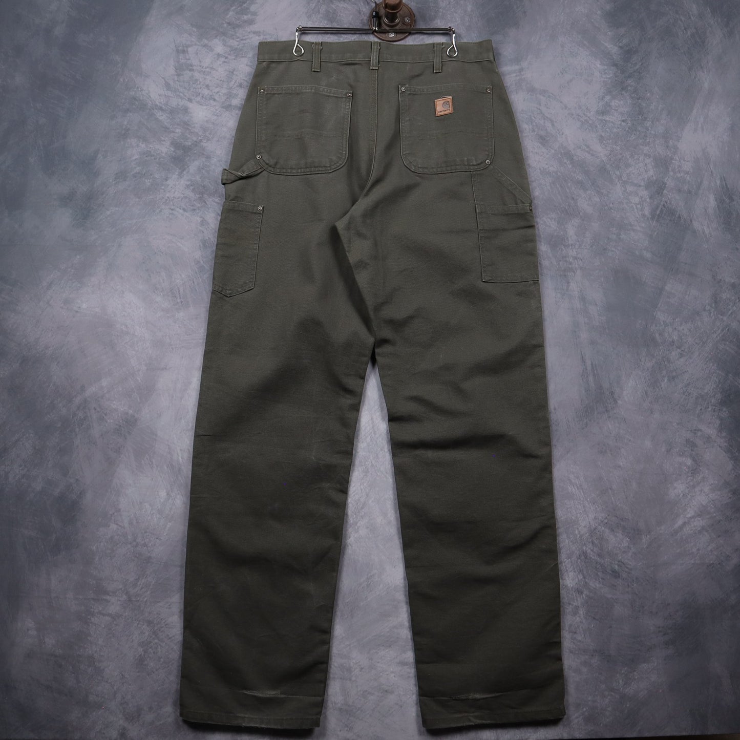 Y2K Moss Green Carhartt Double Knee Original Dungaree Fit Pants 5040