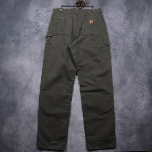 Y2K Moss Green Carhartt Double Knee Original Dungaree Fit Pants 5040