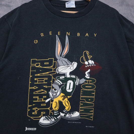 1993 Black Green Bay Packers Bugs Bunny Shirt 6771