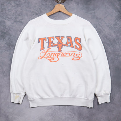 90s White Texas Longhorns Crewneck Sweatshirt 5697