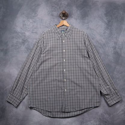 90s Brown Plaid Gap Long Sleeve Button Up Shirt 5536