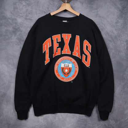 90s Black University of Texas Crewneck Sweatshirt 5722