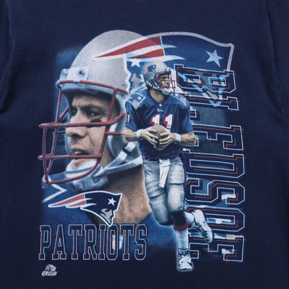 90s Navy Blue New England Patriots Bledsoe Shirt 6647